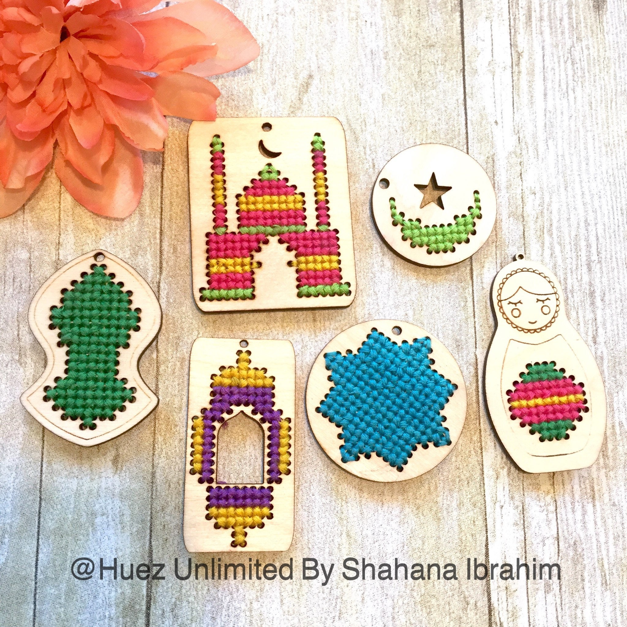 Wooden Cross Stitch Blank / Wood Pendant / Wood crossstitch Etsy