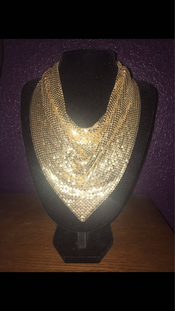 Whiting and Davis Mesh Bib Necklace