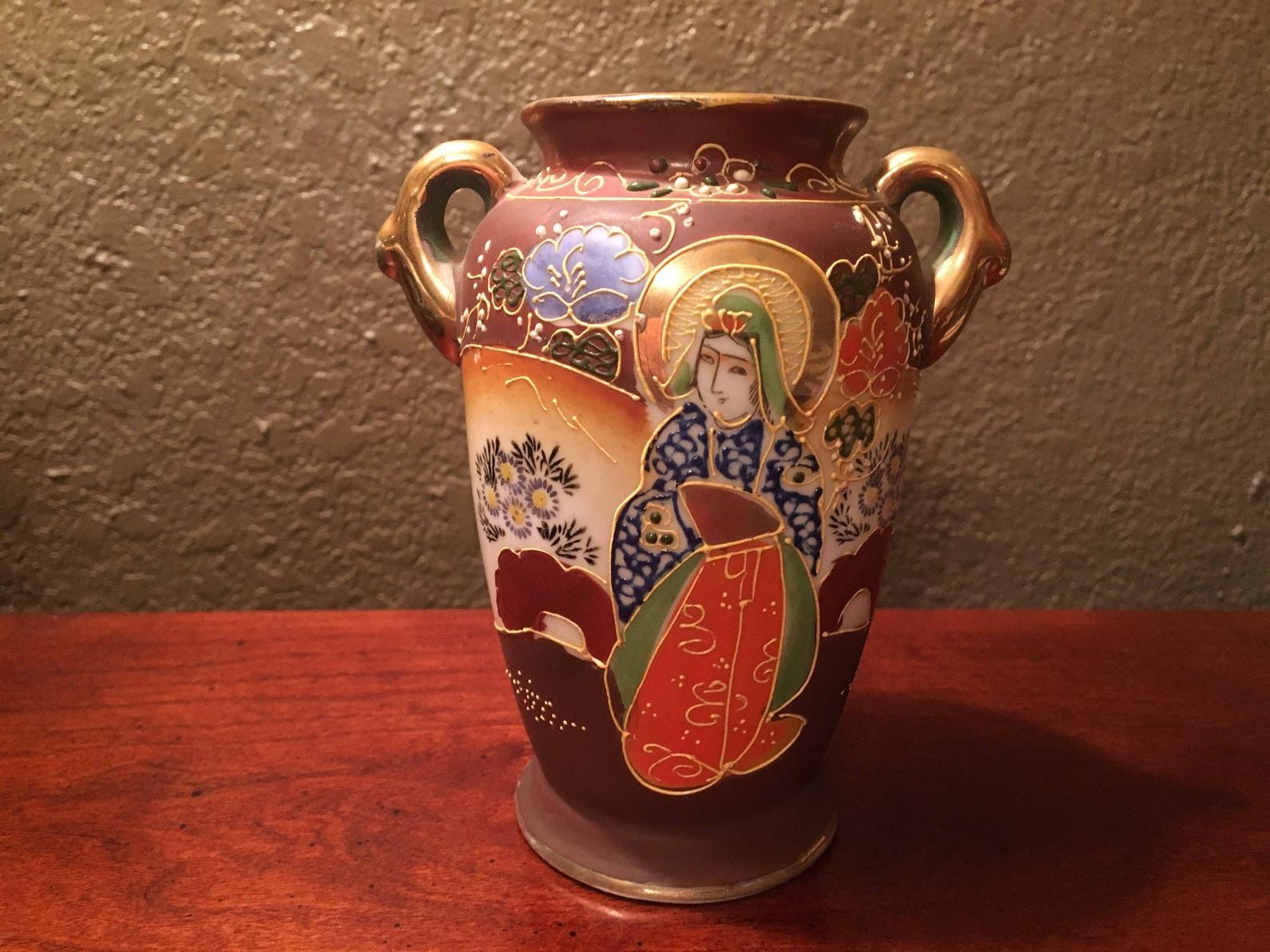 Japonés Satsuma Fine Porcelain Vase adornado con una Geisha Etsy España