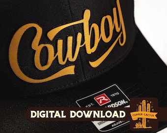 Cowboy and Rancher Text Leather Patch - Laser Cut File - Digital Download - SVG File