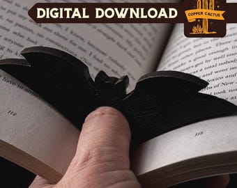 Bat Book Opener SVG: Thumb Page Holder Laser Cut File (Digital Download)