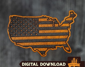 USA Flag Shape Patch SVG - Laser File - Digital Download - Glowforge and XTool Laser