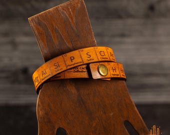 Nerdy Periodic Table of Elements Leather Bracelet for Women and Men