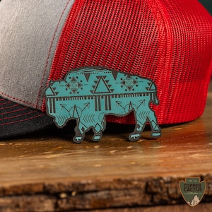 Turquoise Patterned Buffalo Veg Tan Leather Patch: Iron-On DIY