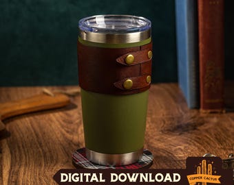 Leather Tumbler Wrap Template: 20 oz Tapered, Laser Cut SVG (Digital Download)