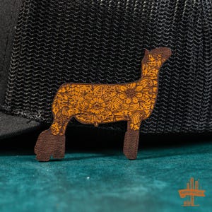 Show Sheep Lamb Leather Patch - NO HAT, Patch Only - Veg Tan Leather - Real Genuine Leather
