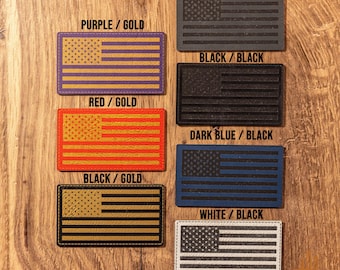 USA Flag Leather Patch - Iron on - Adhesive backing, Leatherette, Faux Leather