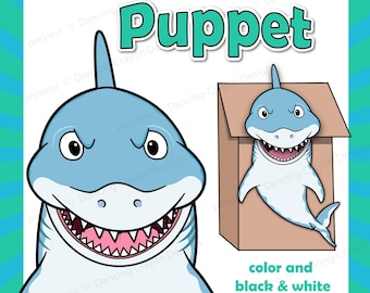 Shark Craft Activity | Printable Paper Bag Puppet Template