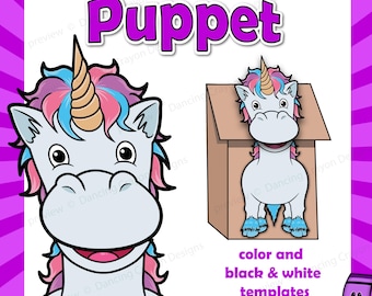 Unicorn Craft Activity | Paper Bag Puppet Template