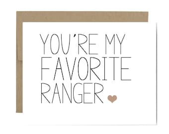 Army ranger card - you're my favorite ranger regiment tan beret military love Valentine's graduation congrats ranger tab