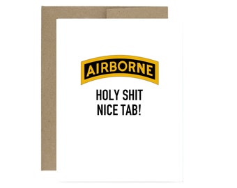 Airborne graduation card - nice tab airborne school USA Army jump school congrats congratulations grad paratrooper air borne school benning