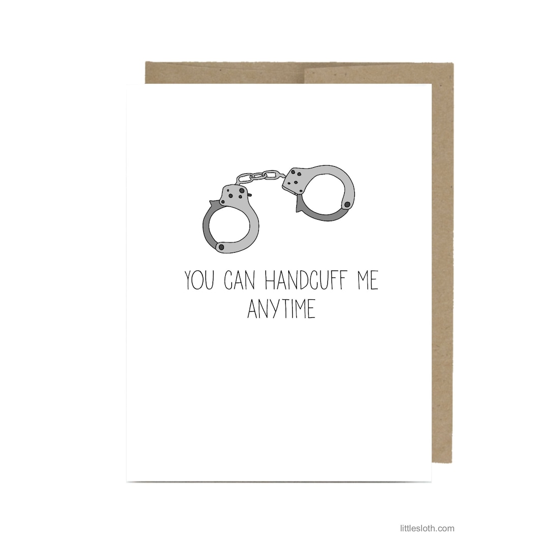 Funny Naughty Handcuff Card Policeman Officer Valentine's Day Love