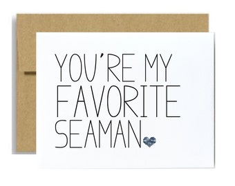 Navy military greeting card you are my favorite seaman navy graduation basic training care package card seaman greeting card