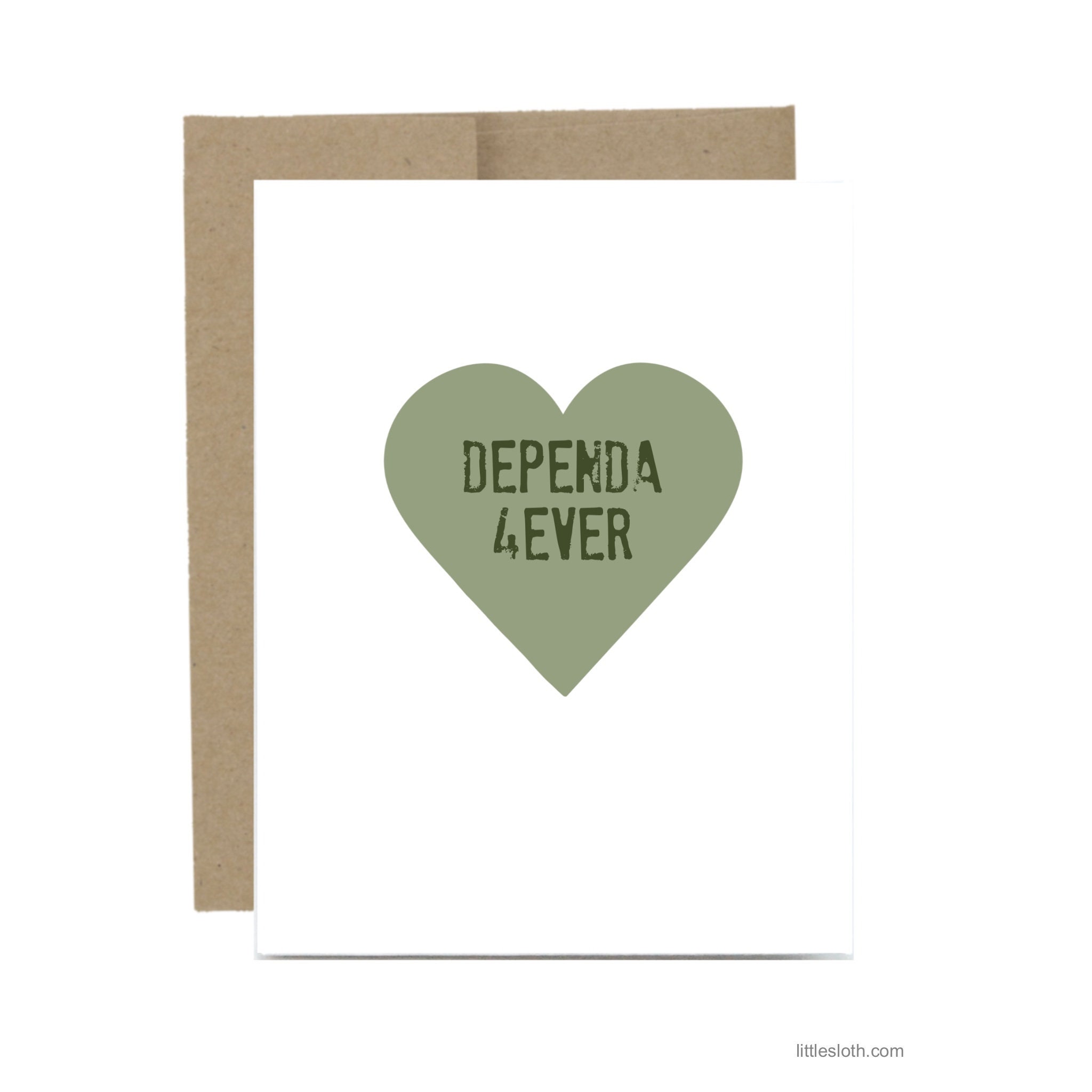 Dependa forever funny military card - valentines day army navy card deployment care package dependa 4ever air force marines dependapotamus