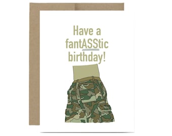 Carte d'anniversaire militaire amusante - Passez un anniversaire fantastique - Army Navy Marines Air Force BDay Déploiement Care Package Bootcamp Birthday