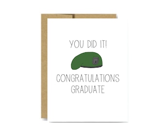 Green beret graduation card - army special forces grad military congrats congratulation SOF united states