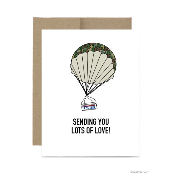 Military Christmas card - army marines Sending you lots of love care package deployment card navy holiday xmas military card air force