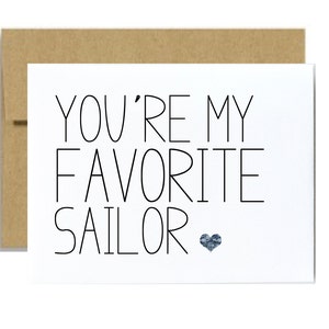 Military card Navy card Coast guard You are my favorite sailor greeting card blue simple camo Little sloth cards
