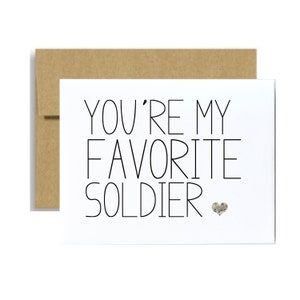 Tu sei il mio soldato preferito, biglietto d'auguri dell'esercito militare, schieramento, addestramento di base, carta AIT, pacco di assistenza militare, biglietto d'auguri dell'esercito