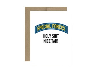 Carte de graduation des forces spéciales - béret vert félicitations carte de félicitations drôle militaire long onglet sainte merde belle onglet Armée USA carte de vœux