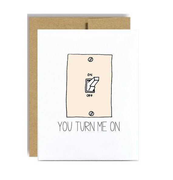 You Turn Me On Valentines Day Card Light Switch Tan Minimal Etsy