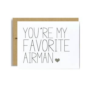 Tarjeta de aviador militar de la fuerza aérea, eres mi aviador favorito, tarjeta de felicitación, graduación de la fuerza aérea, paquete de atención militar, tarjeta de despliegue, aviador