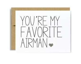 Air force military airman card you are my favorite airman greeting card air force graduation military care package deployment card airman