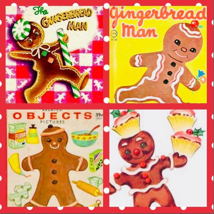 Vintage Gingerbread Man Digital Print 4 piece bundle plus Etsy