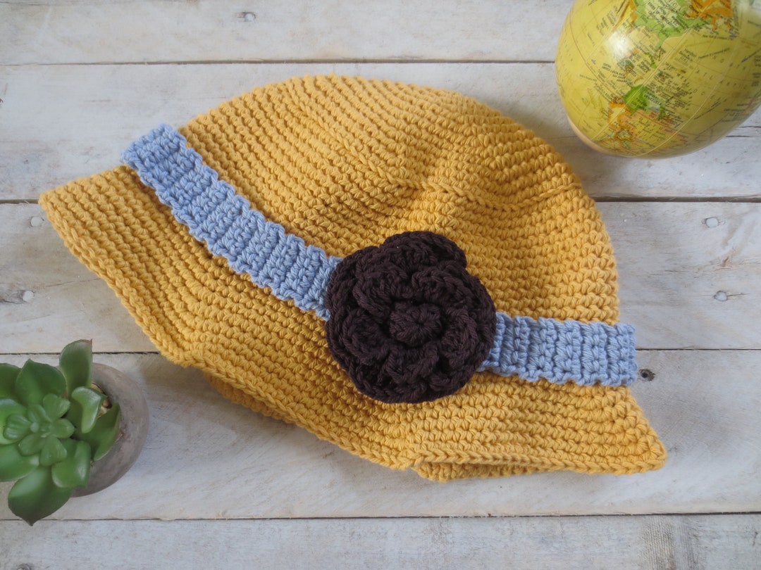 Women's Crochet Sun Hat Fedora With Flower Attachment - Etsy