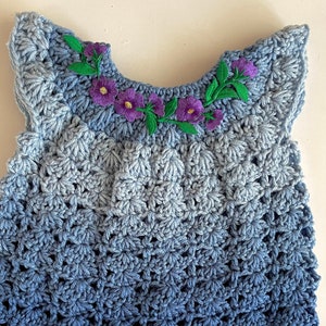 Handmade ombré crocheted toddler dress 18months