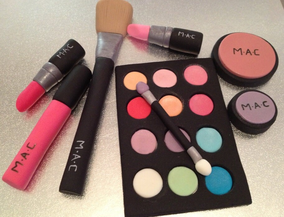 Makeup Cake Topper Set edible fondant icing Etsy