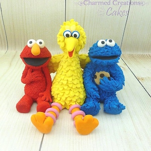 Sesame street monster trio edible fondant icing