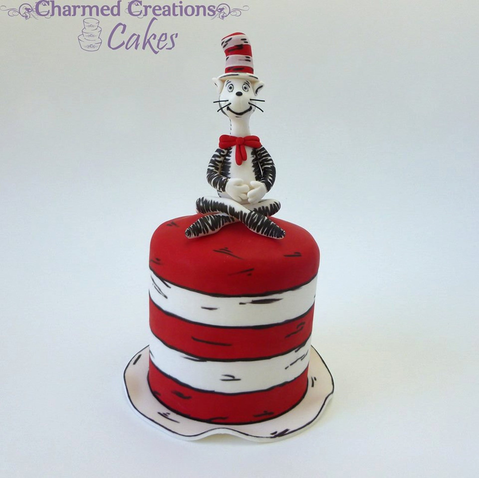 Cat in the Hat Cake Topper Edible Fondant Icing | Etsy