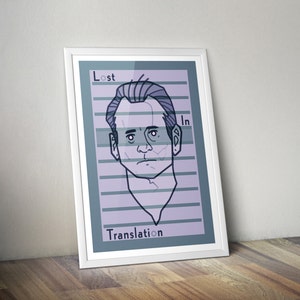 Lost in Translation Minimalist Print/Poster of Bob Harris, Bill Murray, Sofia Coppola, Scarlett Johansson.