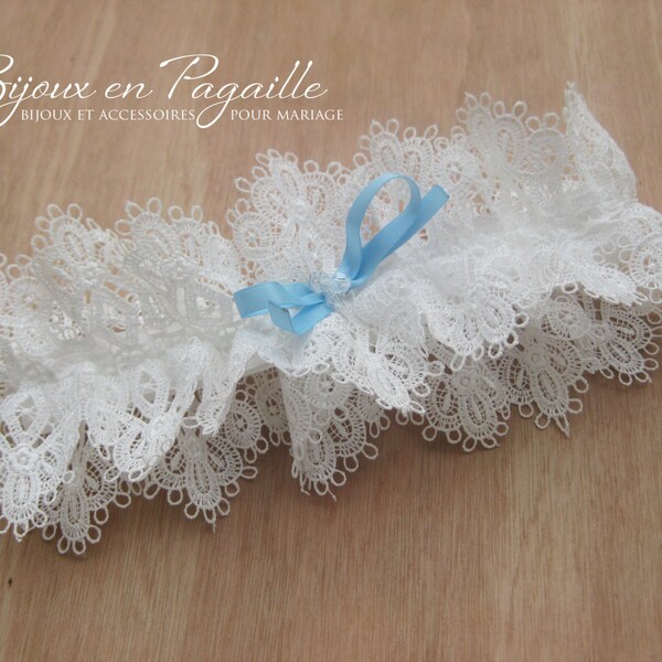 wedding bridal garter -  lace - something blue