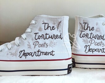 Custom Poets Embroidery Personalized Gifts Flower Lover Converse Chuck Taylor 1970 Converse Personalized Embroidered Sneakers