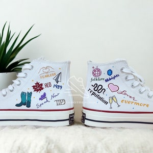 Custom Painting Album High Top Shoes Custom Canvas Shoes Personalize Painted Lyrics Athletic Footwear Sneaker High Top Christmas