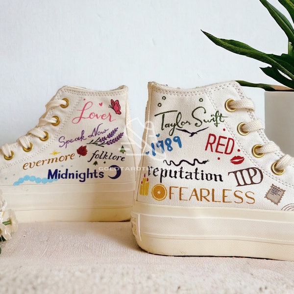 Custom Painting One Direction High Top Shoes Custom Canvas Shoes Personalize Painted Lyrics Athletic Footwear Converse High Top Christmas