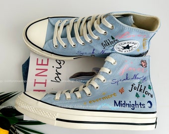 Painting Converse Chuck Taylor Painting Artist Tour Design Converse High Top Custom Embroidery Ocean Canvas Shoes