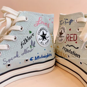 Custom Canvas Shoes Personalize Painted Lyrics Athletic Footwear Converse High Top Christmas Custom Painting One Direction image 3