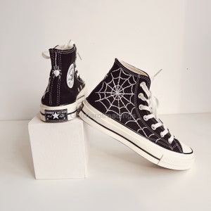 Personalized Embroidery No Way Home Converse Chuck Taylor Embroidery Spider Silk Shoes High Tops Personalized Halloween Gifts For Her