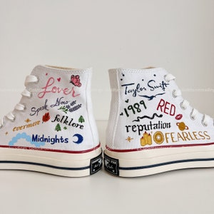 Custom Painting One Direction High Top Shoes Custom Canvas Shoes Personalize Painted Lyrics Athletic Footwear Converse High Top Christmas