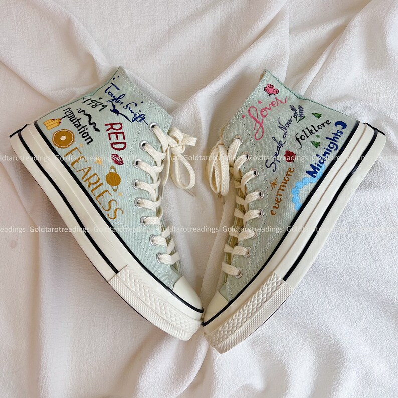 Custom Canvas Shoes Personalize Painted Lyrics Athletic Footwear Converse High Top Christmas Custom Painting One Direction image 5