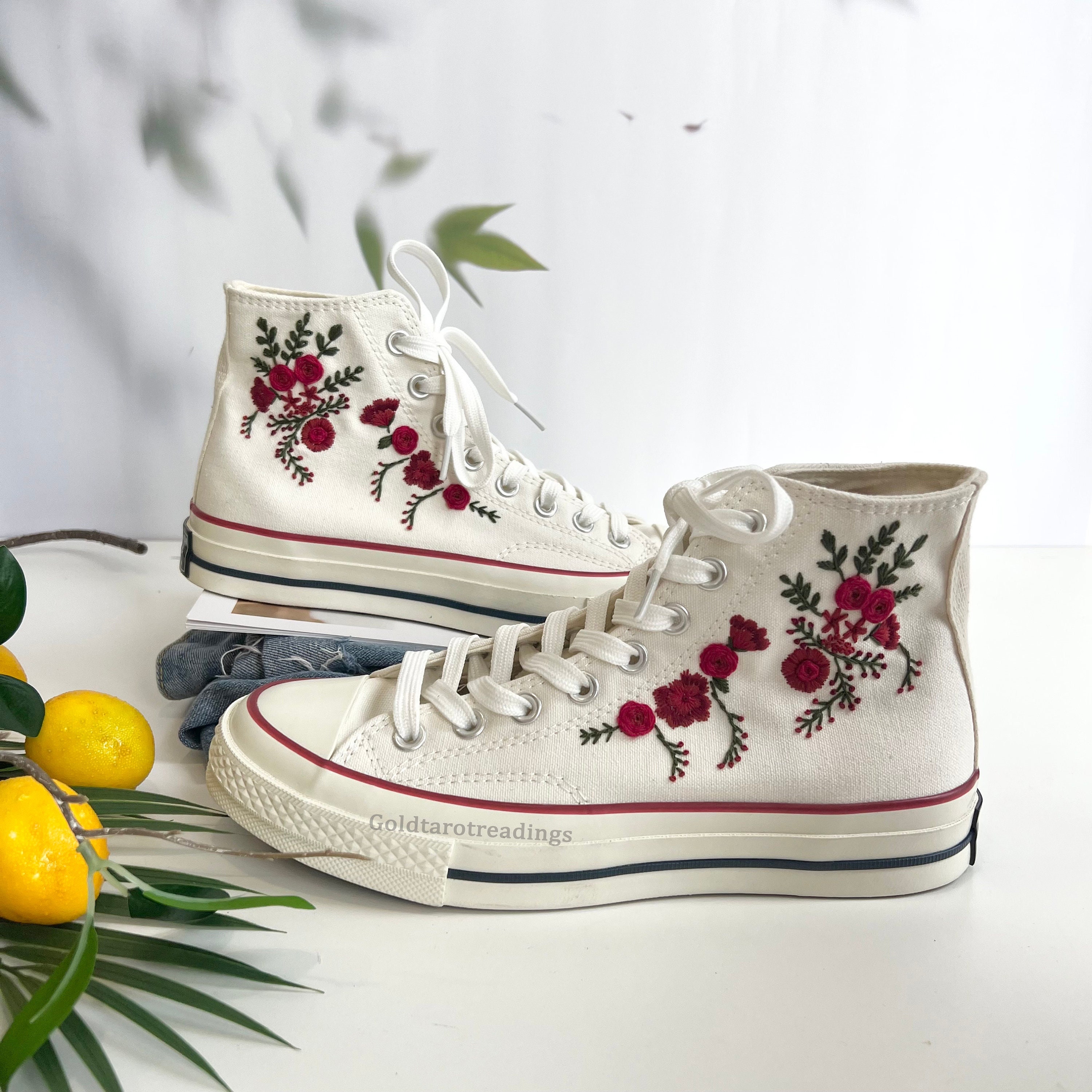 Supreme LV Custom Converse Shoes Red Low - Bandana Fever