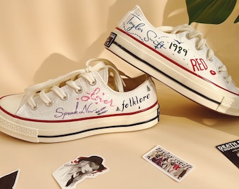 Custom Canvas Shoes Personalize Painted Lyrics Athletic Footwear Converse Low Top Christmas Custom Painting One Direction