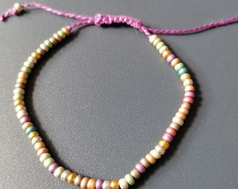 Very fine bracelet with sliding knot beads jewelry bracelet boho festival woven diy bracelet chain pendant women's jewelry handmade