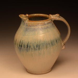 Handcrafted Stoneware Pitcher. Wheel Thrown. Functional Pottery.