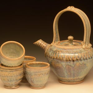 Handgjort teservis. Funktionell keramik. Handgjort.