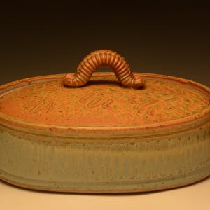 Oval Casserole. Stoneware. Wheel thrown and altered. Handmade.