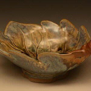 Handmade Stoneware Leaf Bowl. Functional Pottery.